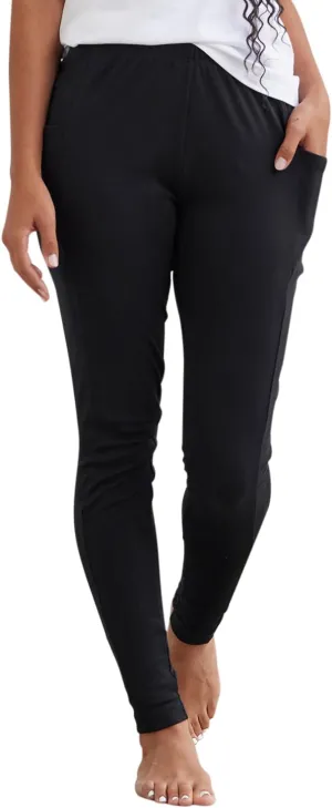 Women's 100% Organic Pima Cotton Leggings Pants with Pocket - 30" Inseam