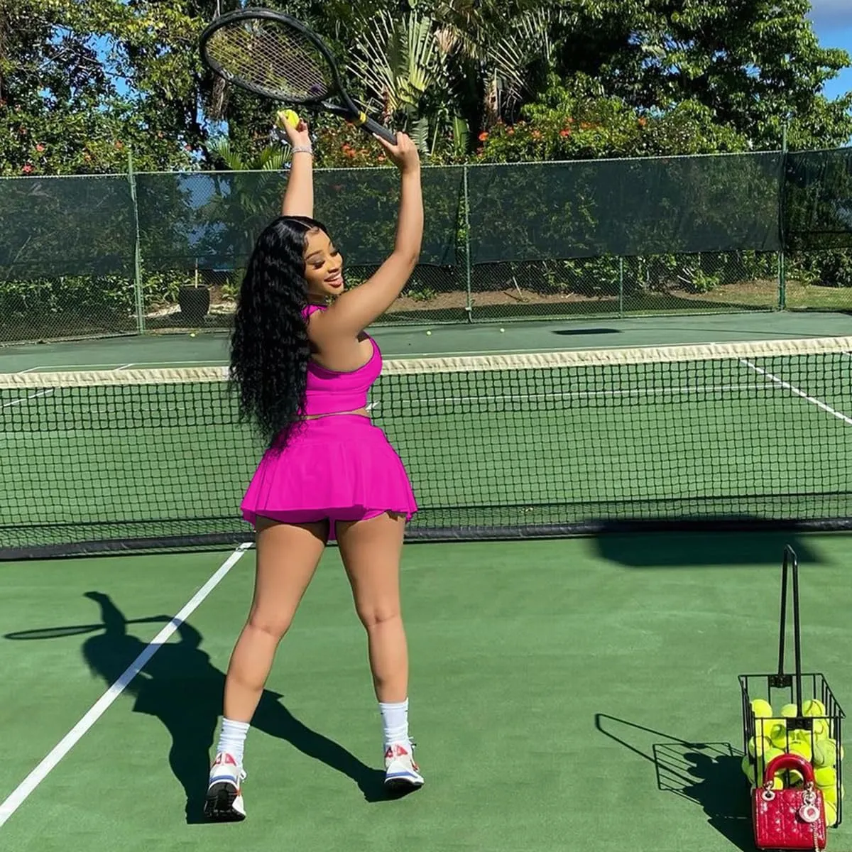 Women's 2 Piece Outfits Tennis Skirt Set Athletic Sleeveless Crop Tank Top Mini Pleated Golf Skorts Short Skirts