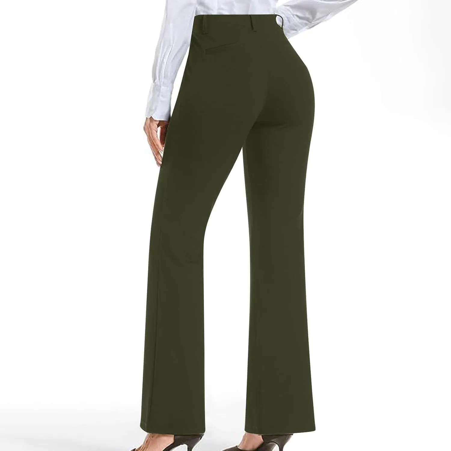 Womens Bootcut Dress Pants Business Casual Work Pants with Pockets High Waist Stretchy Trousers Office Slacks