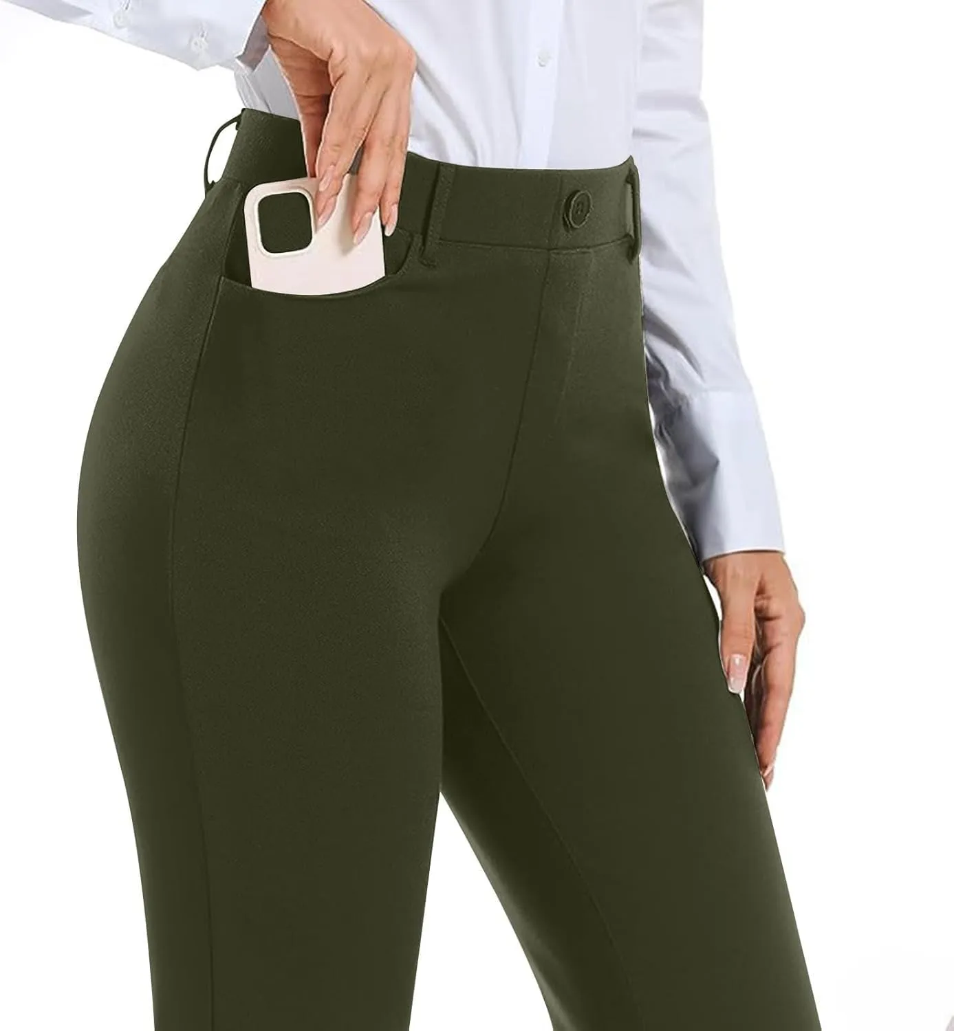 Womens Bootcut Dress Pants Business Casual Work Pants with Pockets High Waist Stretchy Trousers Office Slacks