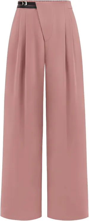 Womens Business Casual Pants Straight Leg Office Dress Pants Trousers Wide Leg Long Palazzo Pants with Pockets