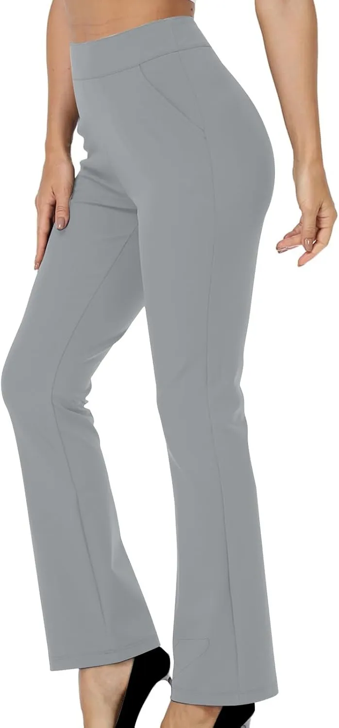 Womens Flare Yoga Leggings Bootcut Leggings Dress Pants Business Casual Pants High Waist Trousers Work Office Pants