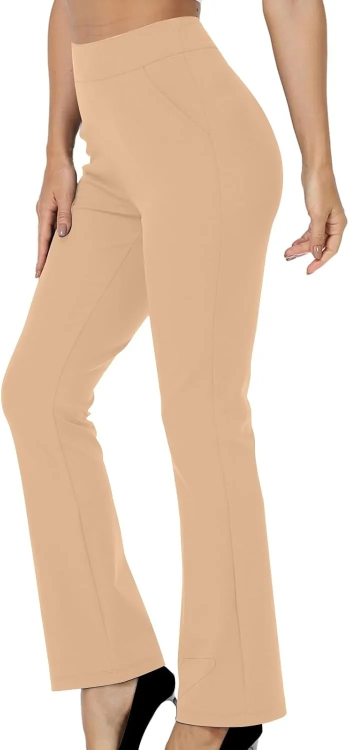 Womens Flare Yoga Leggings Bootcut Leggings Dress Pants Business Casual Pants High Waist Trousers Work Office Pants