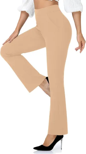 Womens Flare Yoga Leggings Bootcut Leggings Dress Pants Business Casual Pants High Waist Trousers Work Office Pants