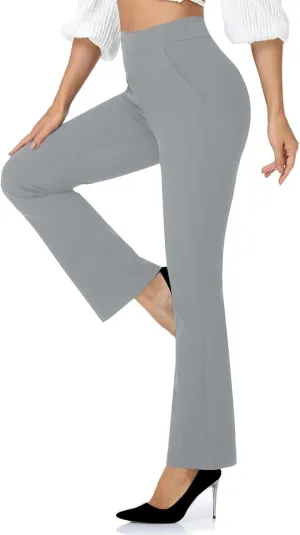 Womens Flare Yoga Leggings Bootcut Leggings Dress Pants Business Casual Pants High Waist Trousers Work Office Pants