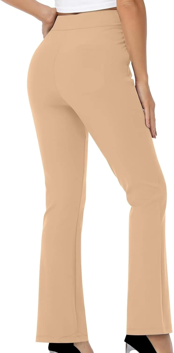 Womens Flare Yoga Leggings Bootcut Leggings Dress Pants Business Casual Pants High Waist Trousers Work Office Pants