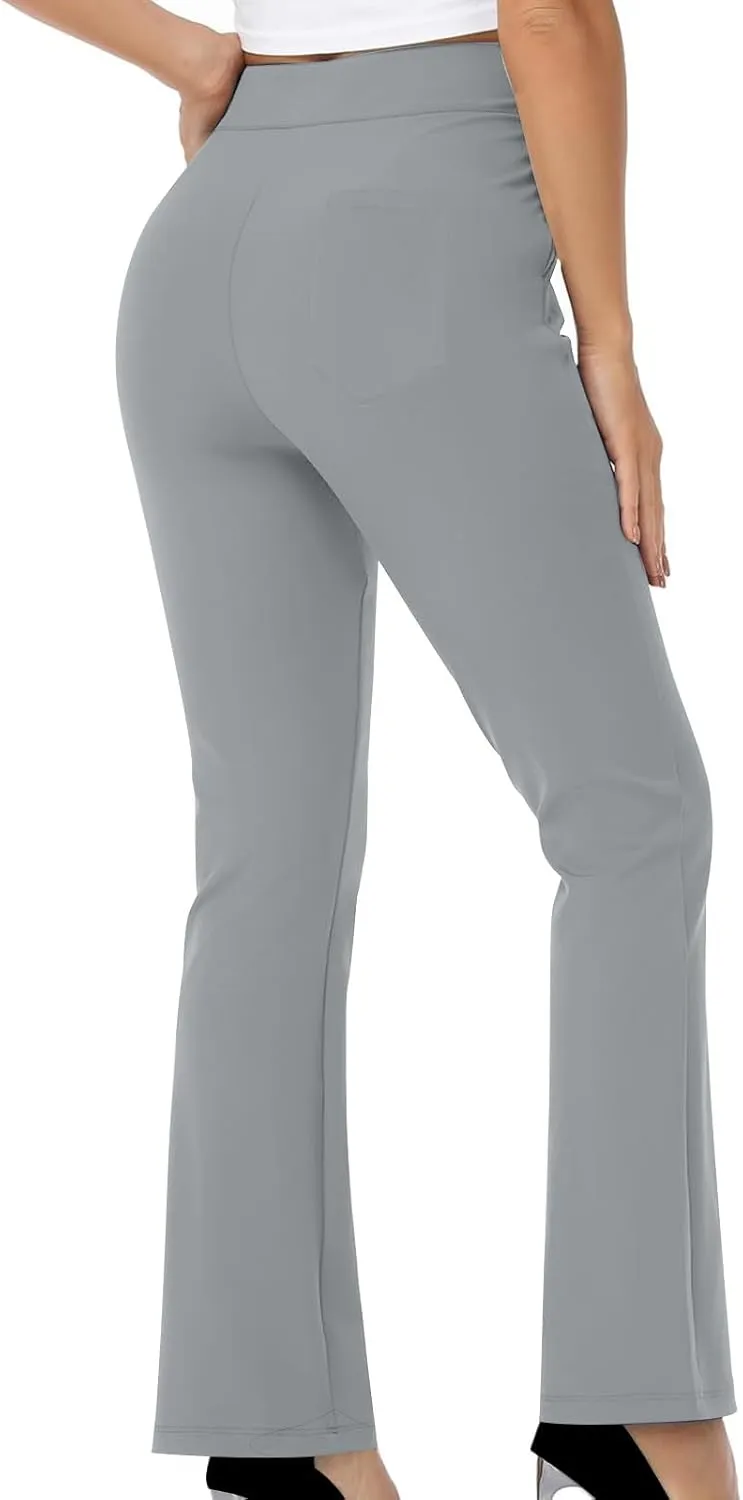 Womens Flare Yoga Leggings Bootcut Leggings Dress Pants Business Casual Pants High Waist Trousers Work Office Pants