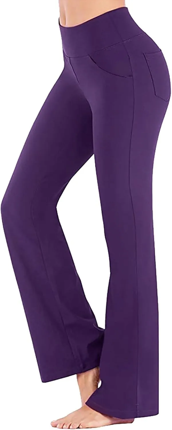 Women's Flare Yoga Pants 2024 Tummy Waisted Yoga Pants Control Pants Flare Leggings for Women Womens Fleece Lined