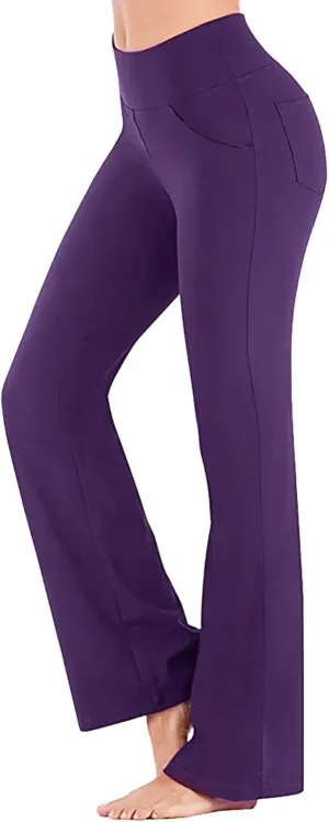 Women's Flare Yoga Pants 2024 Tummy Waisted Yoga Pants Control Pants Flare Leggings for Women Womens Fleece Lined