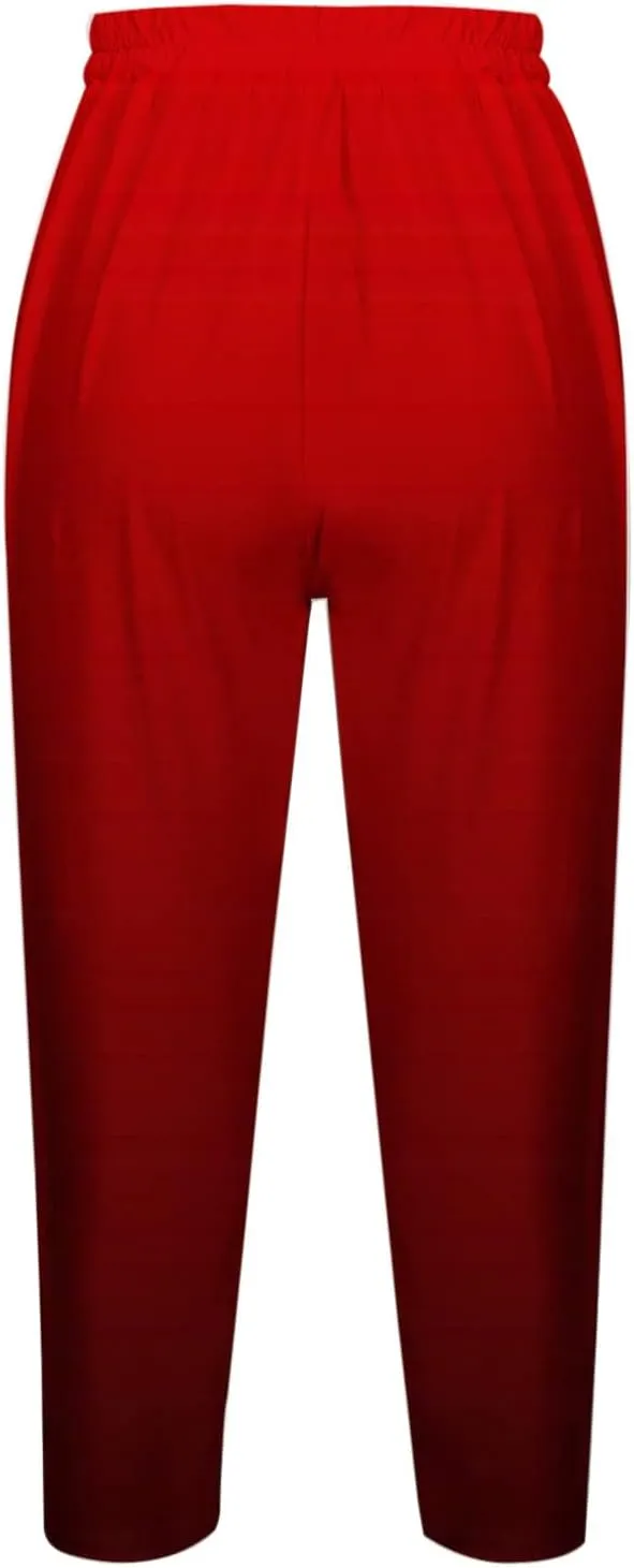Womens High Waist Capri Leggings Running Workout Yoga Capris Pants Summer Casual Elastic Waist Cropped Trousers 2024
