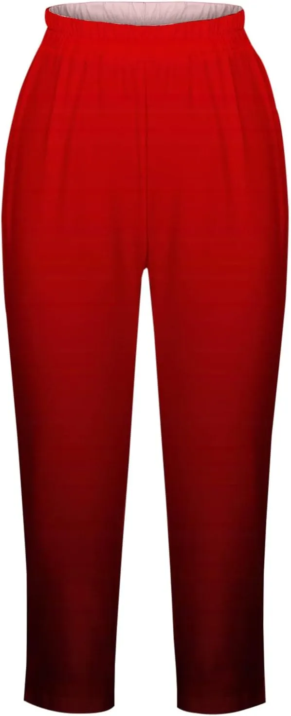 Womens High Waist Capri Leggings Running Workout Yoga Capris Pants Summer Casual Elastic Waist Cropped Trousers 2024