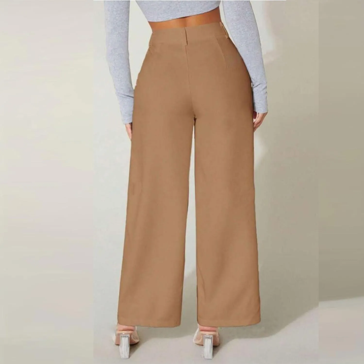 Women's High Waist Pants Trendy Drape Straight Dress Pants Fall Casual Wild Long Trousers Comfy High-end Pants