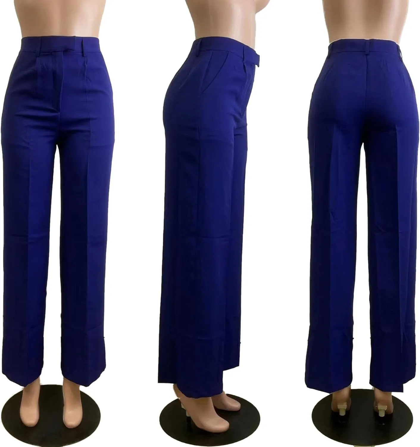 Women's High Waisted Dress Pants Stretchy Business Casual Pants Straight Leg Work Trousers with Pockets