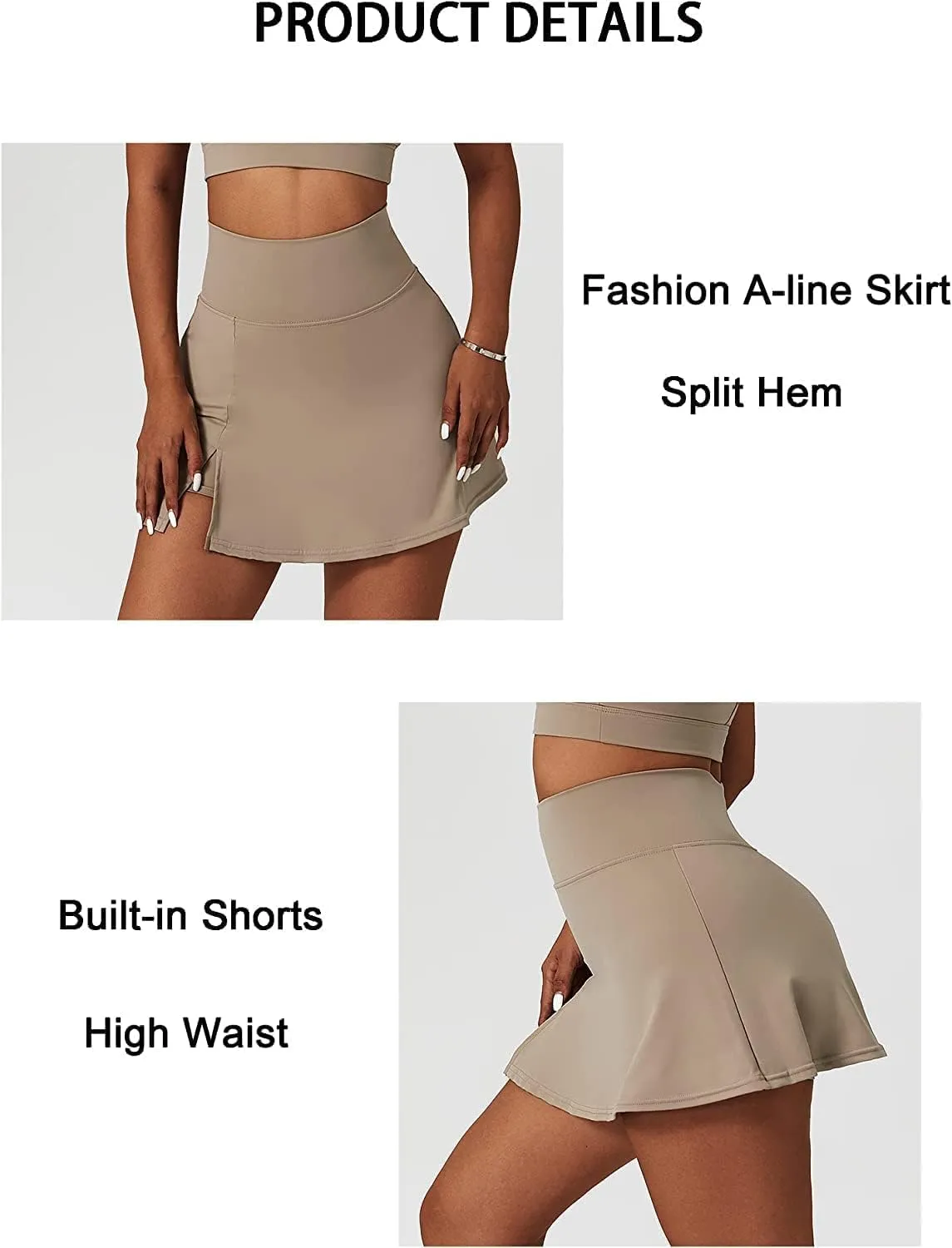Womens High Waisted Tennis Skirt Skorts with Bulit-in Shorts Athletic Golf Skirt Casual Running Sports Workout Skirts