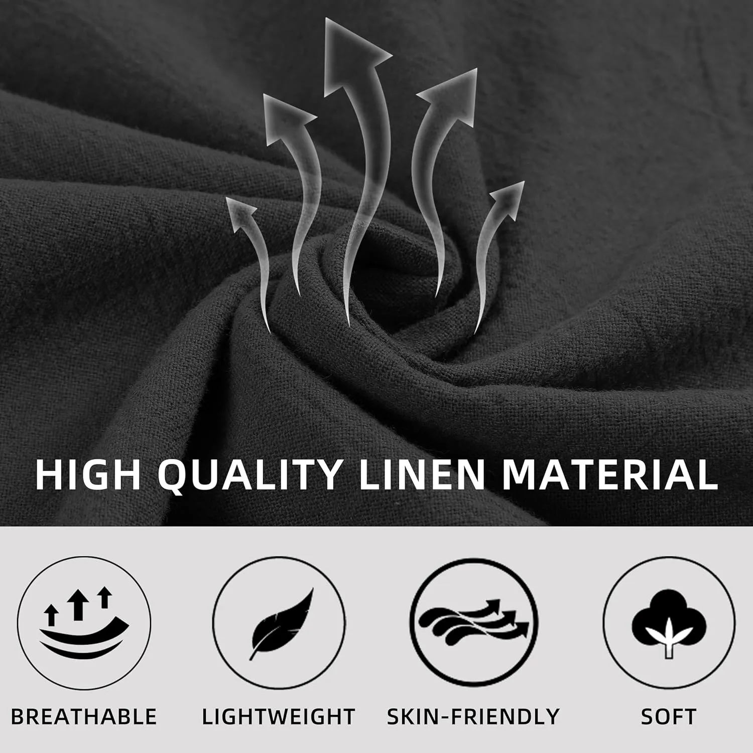 Womens Linen Wide Leg Pants High Waisted Drawstring Baggy Loose Beach Pants with Pockets