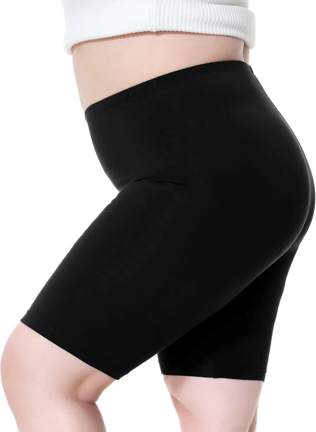 Women's Plus Size Short Leggings Ultra Soft Modal Cotton Shorts Under Dresses Mid Thigh Leggings Pants