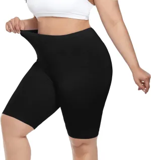 Women's Plus Size Short Leggings Ultra Soft Modal Cotton Shorts Under Dresses Mid Thigh Leggings Pants