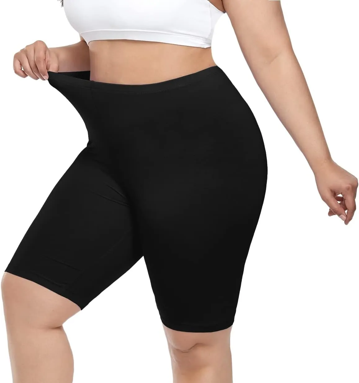 Women's Plus Size Short Leggings Ultra Soft Modal Cotton Shorts Under Dresses Mid Thigh Leggings Pants