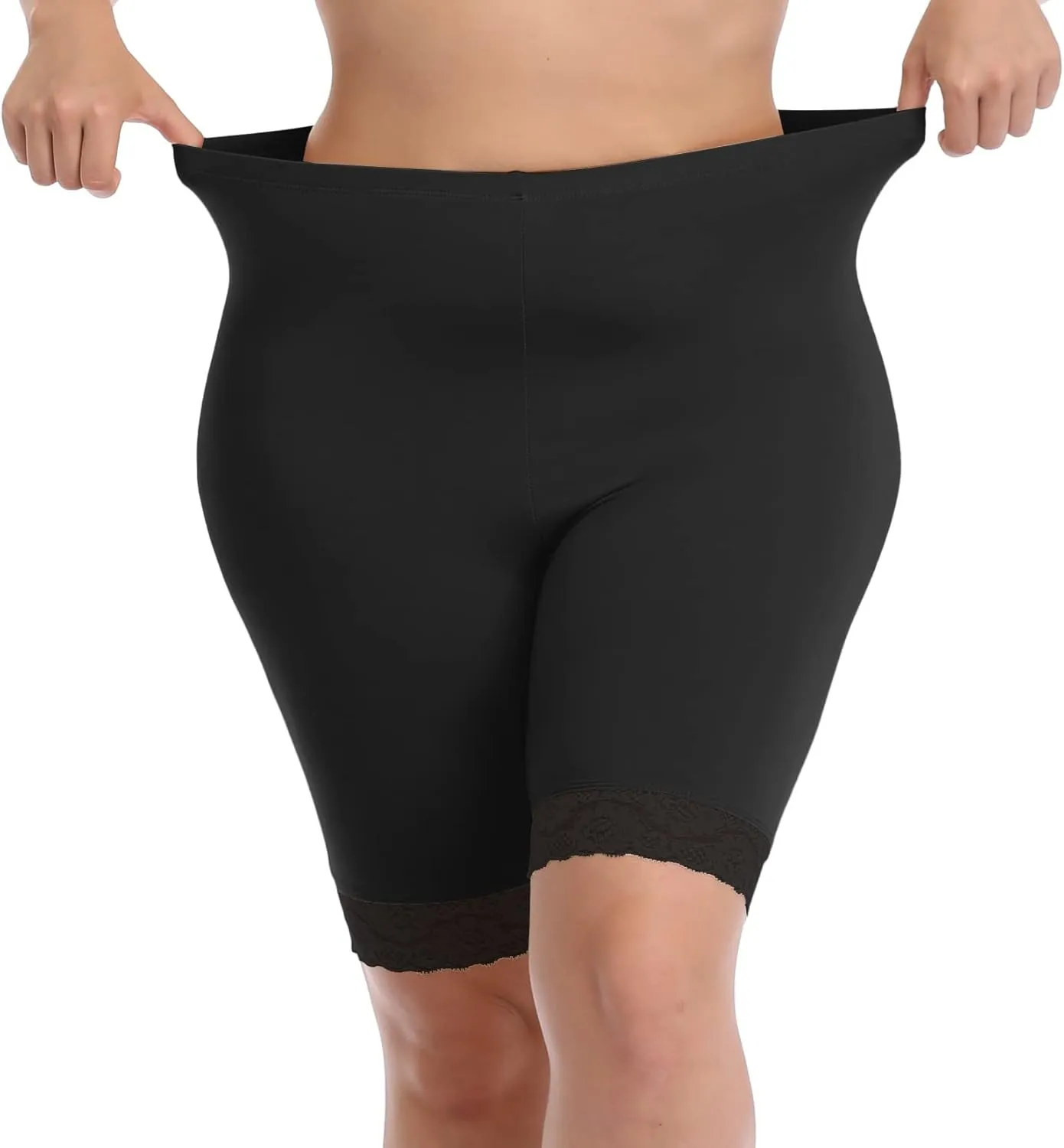 Women's Plus Size Short Leggings Ultra Soft Modal Cotton Shorts Under Dresses Mid Thigh Leggings Pants