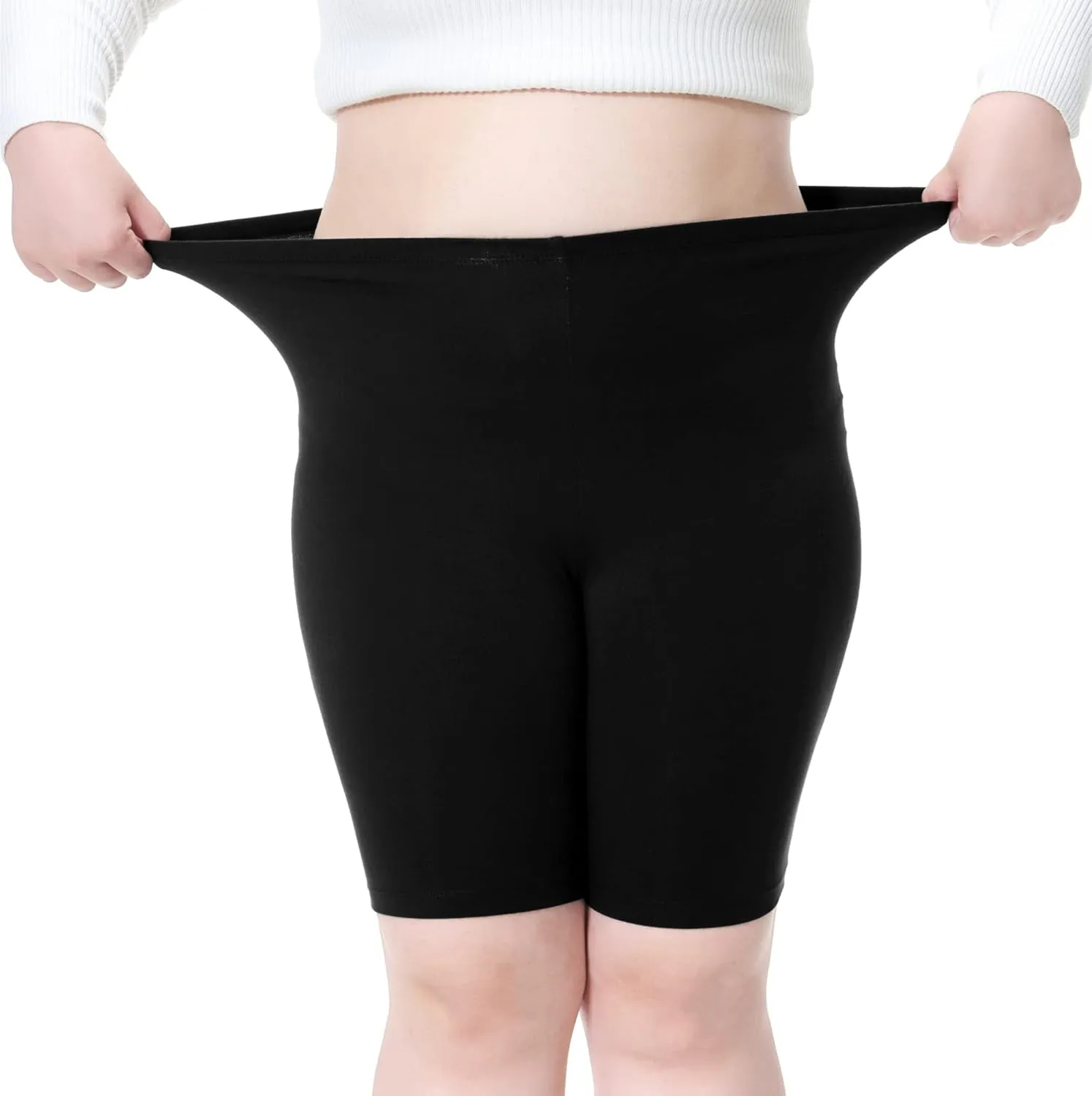 Women's Plus Size Short Leggings Ultra Soft Modal Cotton Shorts Under Dresses Mid Thigh Leggings Pants