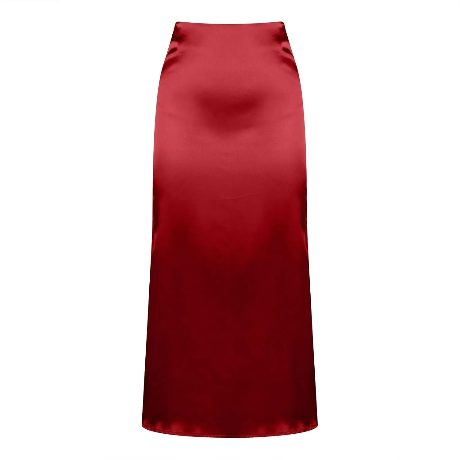 Women's Satin High Waist Maxi Skirts Slim Solid Color Mid Length Hip Fishtail Skirt High Waisted Wrapped Skirts Trendy