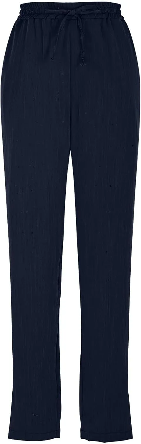 Womens Summer Casual Cotton and Linen High Waist Pants 2025 Fashion Drawstring Loose Fit Trousers with Pockets