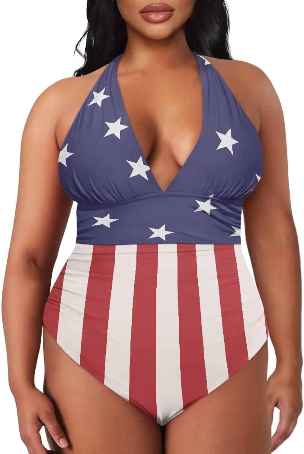 Womens Tummy Control Swimwear Halter One Piece Slimming Swimsuit Womens Ruched Push Up Bathing Suit S-3XL