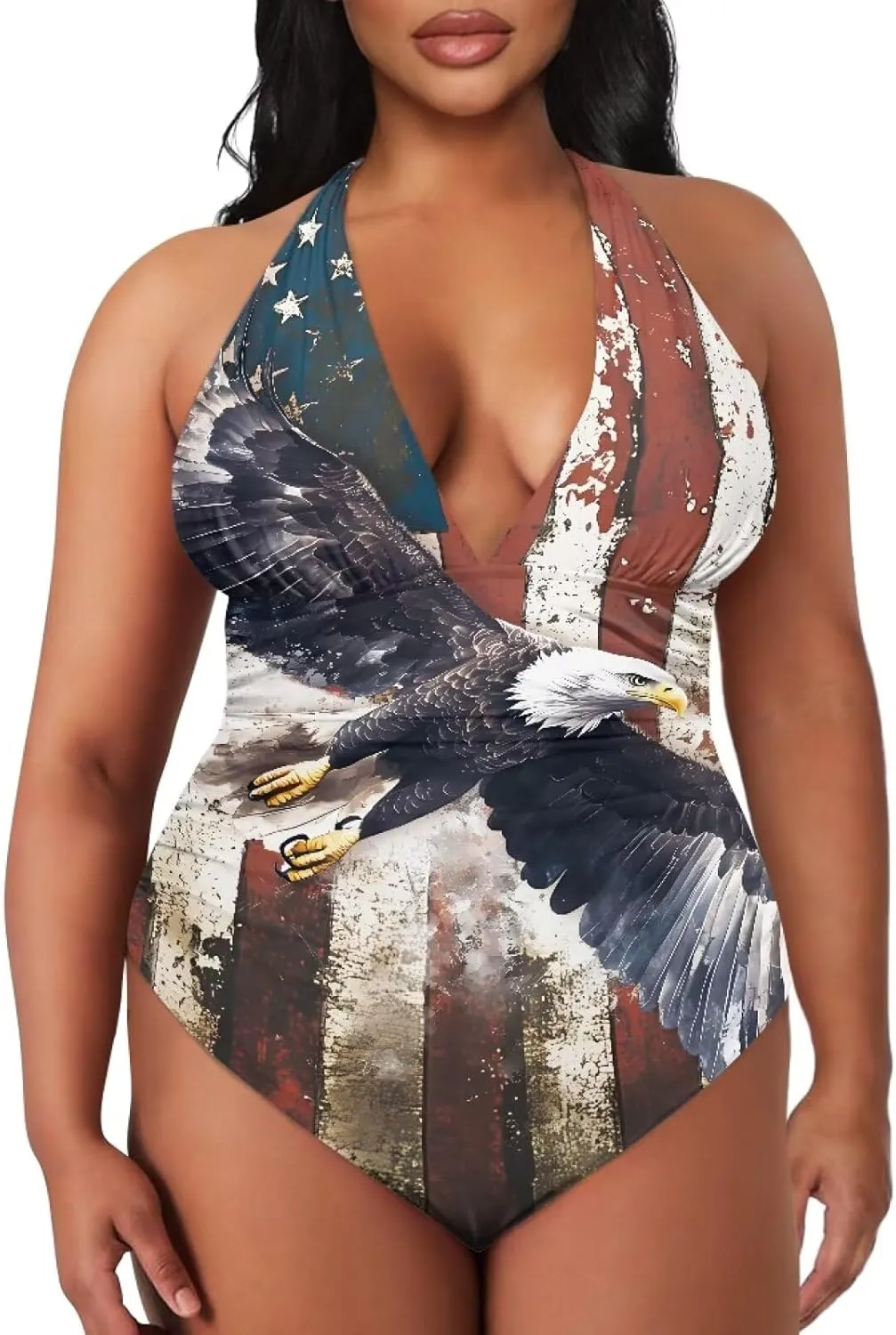 Womens Tummy Control Swimwear Halter One Piece Slimming Swimsuit Womens Ruched Push Up Bathing Suit S-3XL