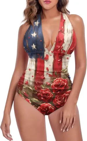 Womens Tummy Control Swimwear Halter One Piece Slimming Swimsuit Womens Ruched Push Up Bathing Suit S-3XL