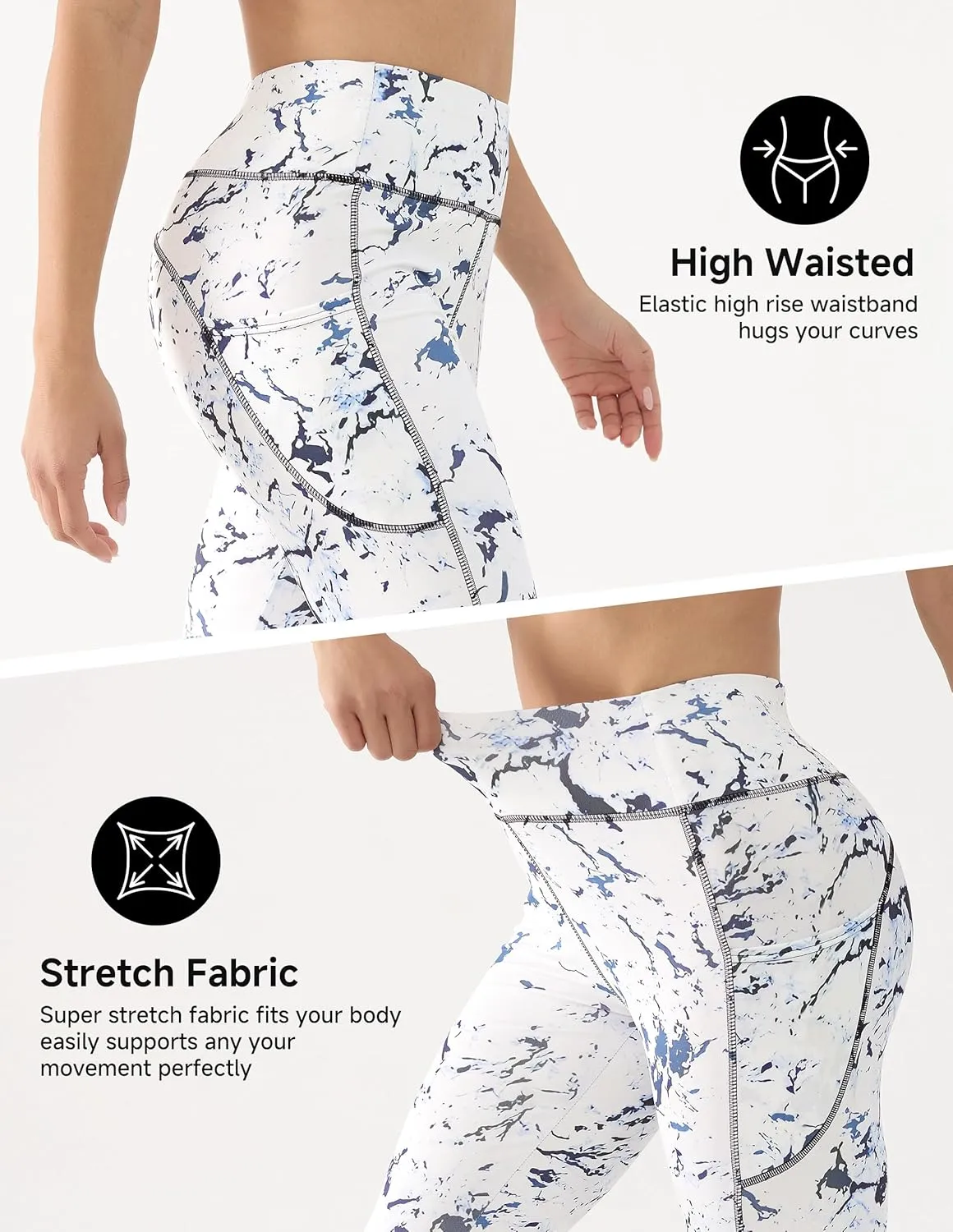 Workout Leggings for Women High Waisted Tummy Control Yoga Pants Gym Athletic Compression Leggings with Pockets