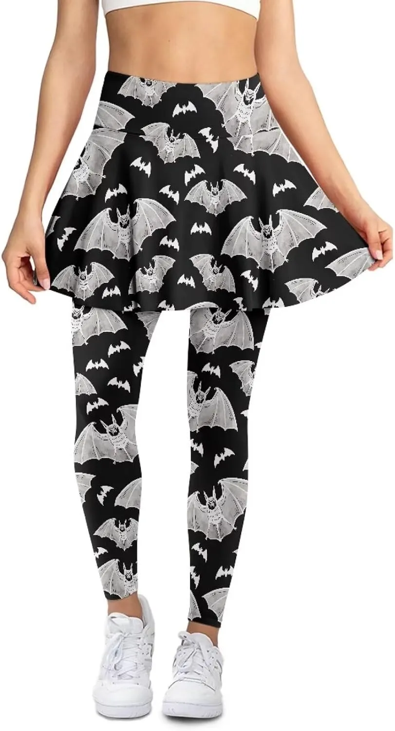 YEXIATODO Women Tennis Skirted Leggings with Pockets Yoga Leggings with Skirts Tennis Pickleball Clothing XS-3XL