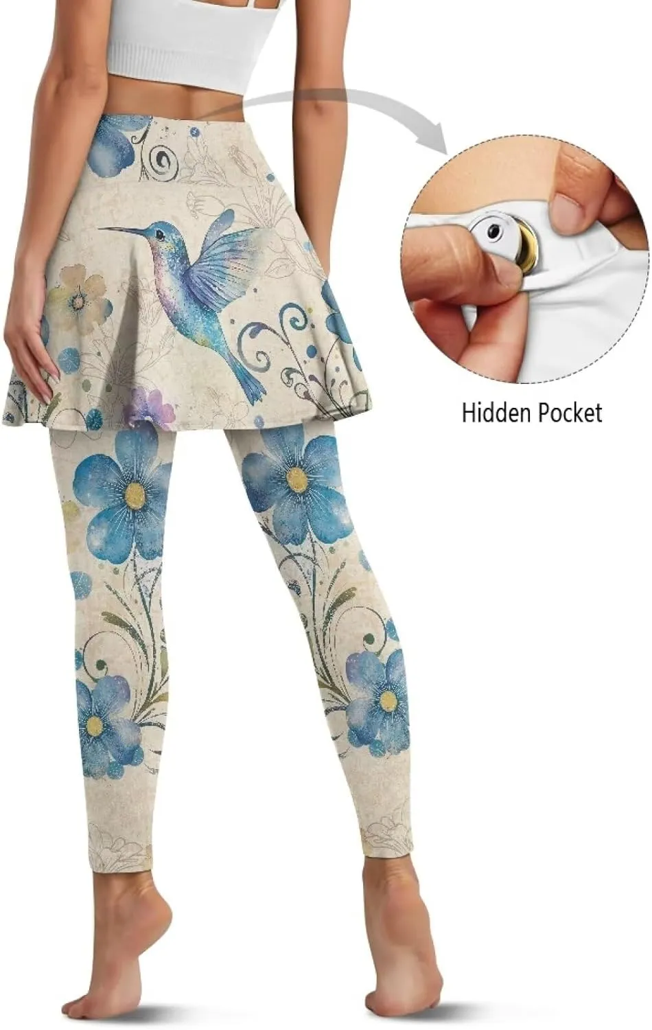 YEXIATODO Women Tennis Skirted Leggings with Pockets Yoga Leggings with Skirts Tennis Pickleball Clothing XS-3XL