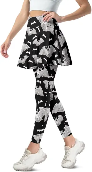 YEXIATODO Women Tennis Skirted Leggings with Pockets Yoga Leggings with Skirts Tennis Pickleball Clothing XS-3XL