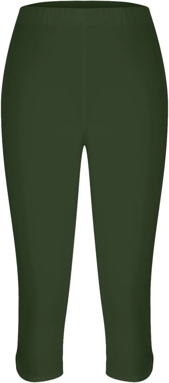 Yoga Capris for Women High Waist Leggings Casual Summer Cropped Pants Comfy Workout Pant Slim Trousers